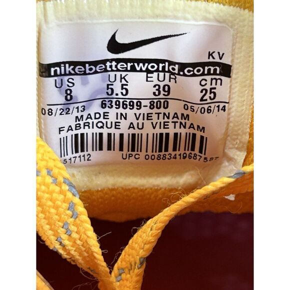 Nike Flyknit Chukka Mid Atomic Mango Orange Athletic Running Shoes Womens Size 8 - Picture 7 of 8